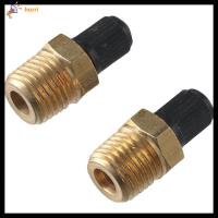 HORRI 2PCS ถังเติมน้ำ วาล์วเติมลม NPT 1/4" เครื่องอัดอากาศ วาล์ว Schrader วาล์วชุบนิกเกิล หัวแปลงคู่ ทองเหลืองเบิ้ล วาล์วถัง1/4" รถสำหรับรถ