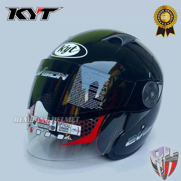 HELM KYT 2 VISION SOLID ORIGINAL BLACK METALIK HELM KYT HITAM Lazada