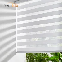 Persilux Cordless Zebra Blinds Roller Shades Dual Layer Sheer Shades Light Filtering Privace Protect Children Safety for Home