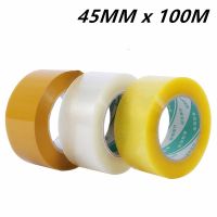 45MM x 100M Viskositas Tinggi Kemasan Bening Pita Segel Kotak Perekat Tinggi Pita Kemasan Karton Pita Transparan Kekuatan Tinggi