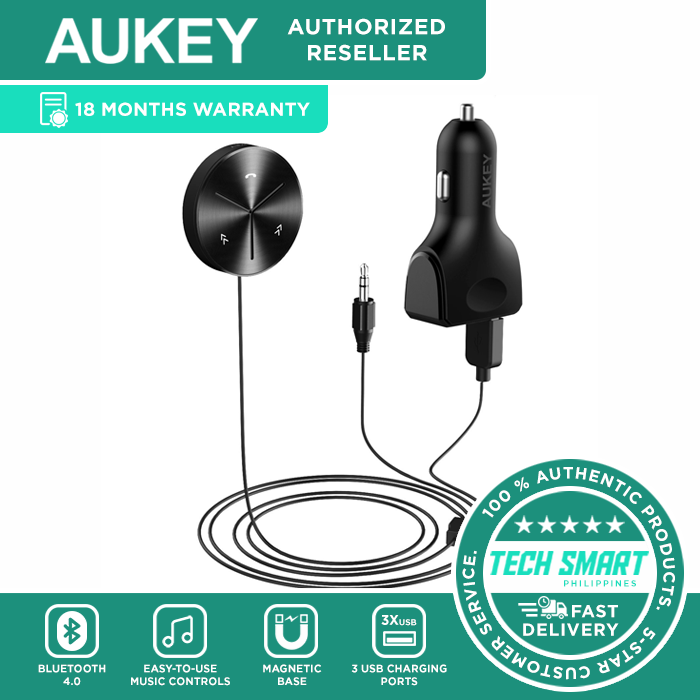 Europa erektion Jonglere AUKEY Bluetooth Receiver with 3 Port USB Car Charger, Magnetic Base and  Handsfree Calling | Lazada PH