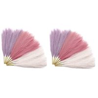 18Pcs Pampas Grass Pink 17.7 Inch, Artificial Pampas Grass Faux Pink Pompas Grass Decor, Grass Blush Boho Decoration