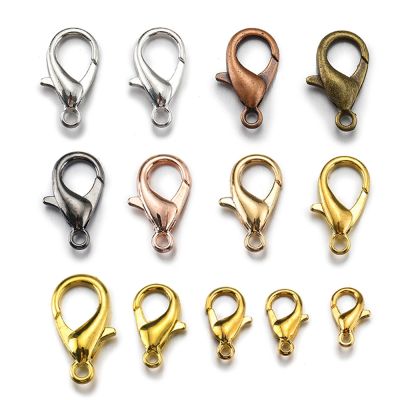 100pcs 10-18mm Carabiner Clasps for Jewelry Making Components DIY Lobster Clasp Bracelet Necklace Hooks Chain Closure Keychain