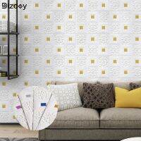 Dizoey】วอลเปเปอร์ DIY 3D ขนาด35X35ซม.,สติกเกอร์ติดผนังตกแต่งด้วยตนเองวอลเปเปอร์โฟมกันน้ำตกแต่งหลังคาสำหรับห้องนอนเพดาน