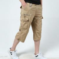 CODkuo0186 [Five colors! S-5XL】Mens Cotton Plus Size Casual Cropped Pants Cargo Pants