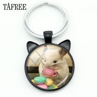 【CW】┋☞☒  TAFREE Chinchilla Photo Keychain Gun Pendants Glass key ring Accessories Gifts QF943