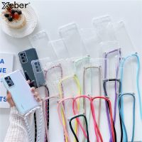 Crossbody Necklace Cord Lanyard Rope Strap Phone Case For Huawei P60 P50 P40 Pro Plus P30 P20 Lite P10 P9 Soft TPU Clear Cover