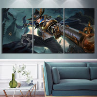 3 Panels Valhein Arena of Valor Video Games Art HD Cartoon Wall Picture Canvas Paintings for Living Room Wall Decor sonic movie