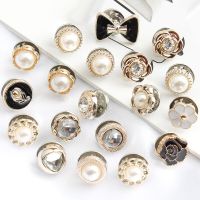 6pcs/set Detachable Adjustable Metal Button Clothing Crafts Decorative No Sewing Buttons Garment DIY Pearl Nail Accessories Haberdashery