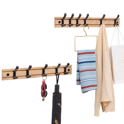 Nordic Wood Coat Rack Key Holder Clothes Hangers Simple Hook Wall Shelf Home Decorative Bedroom Furniture