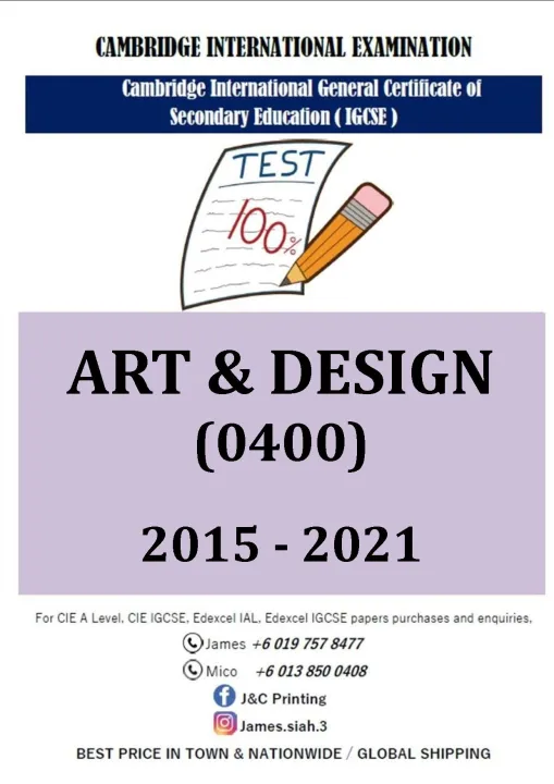 Cambridge Igcse Past Exam Papers Art And Design 0400 Paper 12 Lazada