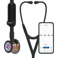 3M Littmann 3M™ Littmann® CORE Digital Stethoscope, 8570, High Polish Rainbow Chestpiece, Black Tube, Black Stem and Headset, 27 inch Black Tube, Black Stem High Polish Rainbow-Finish Chestpiece