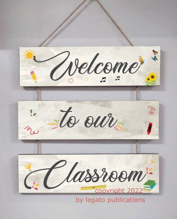 Welcome to our Classroom Hanging Wall Decor School Decor Rustic Vintage ...