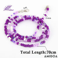 Women Colorful Bead Lanyard Non-slip Anti-lost Handmade Beaded Smiley Face Hanging Chain