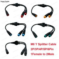 ✸♙☸ 1Pcs M8 Y Splitter E-bike Cable 2Pin 3Pin 4Pin 5Pin 6Pin 1Female to 2 Male Electric Bicycle Plug for Scooter Brake Signal Sensor