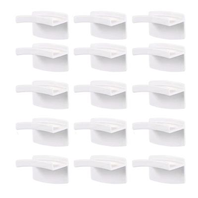 Adhesive Hat Hooks for Wall (15-Pack) - Minimalist Hat Rack Design, No Drilling, Strong Hold Hat Hangers, White