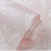 ↂ❂ Pink 3D Floral Wallpaper for Girls Bedroom Wall Contact Paper 3d Texture Wall Sticker Home Decor Wall Paper in Rolls