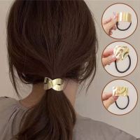 【CW】 Fashion Metal Hair Ties Gothic Punk for Elastic Rope Ponytail Holder Headwear Accessories