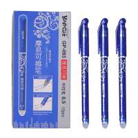 12Pcsbox Erasable Gel Pen Blue ink 0.50.38mm Washable Handle Kawaii Pens Refill Rods for School Office pen Cute Stationery