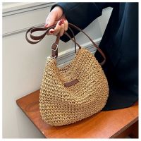 Summer Beach Holiday Purse Stylish Straw Crossbody Bag Chic Woven Shopping Bag Trendy Straw Handbag Fashionable Woven Shoulder Handbag Crossbody Bags For Women Tote Bag Travel Bag