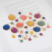 Enamel Alloy Star Planet Moon Charms Pendant DIY Craft Jewelry Findings