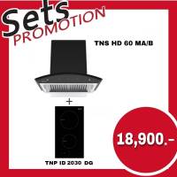 TECNOPLUS Set HOOD TNS HD 60 MA/B-HOB TNP ID 2030 DG ชุดเซ็ทเครื่องดูดควันและเตาแม่เหล็กไฟฟ้า