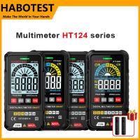 HABOTEST HT124 มัลติมิเตอร์ 4000 นับ 600V AC / DC แรงดันไฟฟ้า True RMS สมาร์ทดิจิตอลมัลติมิเตอร์พร้อมไฟฉายหน้าจอ LCD