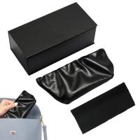 Glasses Protective Case 3-Piece Set Black Protective Storage Box Organizer Simple and Stylish Glasses Storage Tool for All Glasses Sunglasses and Thicker Glasses benchmark