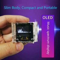 หน้าจอแสดงสเปกตรัมของเพลงควบคุมสเตอริโอโอโอ OLED VU เมตร0.96หน้าจอขนาดนิ้วโมดูล8โหมดมือถือขนาดเล็กบางเฉียบพร้อมเคสใหม่