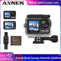 Action Camera 4K 60FPS 2.0 Touch Dual Screen Wifi Waterproof EIS Remote Control 4X Zoom Mini Video Record Osmo Style Sports Cam