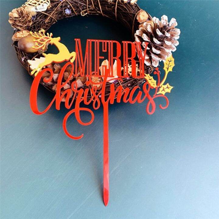 merry-christmas-acrylic-cake-topper-birthday-party-cake-decor-insert-card-christmas-baking-cake-decoration