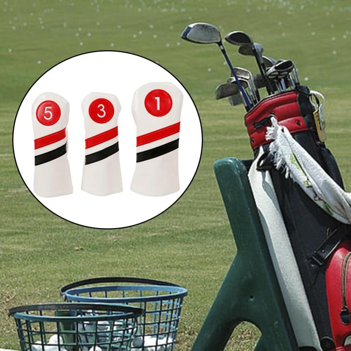 bolehdeals-3x-ซองคลุมหัวไม้กอล์ฟกอล์ฟการเรียงขนแกะปลอกหุ้มหัวไม้กอล์ฟ-driver-golf-กันรอย