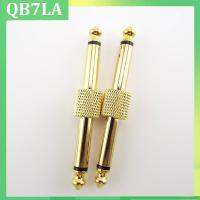 2Pcs 6.35mm 6.5mm Male Jack Plug Mono Audio Adapter Plug Connector Guitar Effect Pedals Instrument Convert Patch Adaptor QB7LA