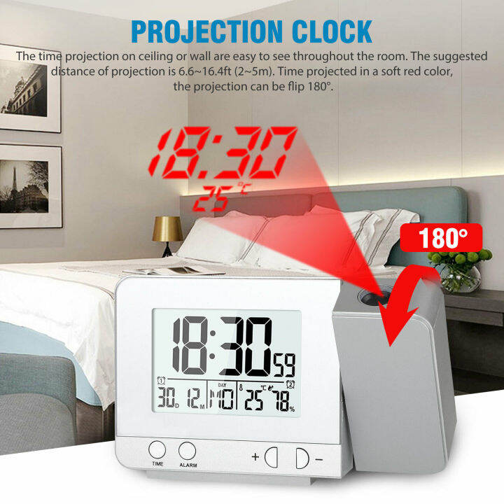 Digital Alarm Clock Smart Watch Table Electronic Desktop Projector