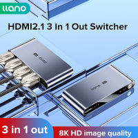 LLANO ตัวแยกสวิตช์8K HDMI 8K/60Hz HDMI 2.1 Switch 3 In 1 Out Adapter Converter สำหรับ Xbox PS4 PS5 Roku Apple TV Projector