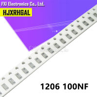 X7R 100NF 1206 100ชิ้น10% ความผิดพลาด50V 0.1UF 104ตัวเก็บประจุ1206 Smd ของแท้ใหม่