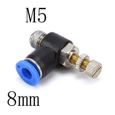 QDLJ-4mm 6mm 8mm 16mm Tube To M5 M6 1/2" Bsp Male Thread Air Pneumatic Speed Flow Controller Gas Airflow Limit Valve Pipe Fitting