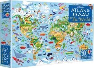 ของแท้ พร้อมส่ง Usborne Book and Jigsaw Atlas and Jigsaw The World 300 ชิ้น หนังสือความรู้ และ จิ๊กซอว์ AWARD WINNER