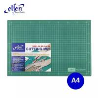 แผ่นรองตัด elfen แผ่นรองตัดกระดาษ สีเขียว แผ่นยางรองตัด ขนาด A4 (300x220มม.) หนา 3 มิล ( 1 แผ่น ) Cutting mat พร้อมส่ง