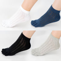 5 Pairs Short Cotton Socks with Toes Summer Big Mesh Breathable Five Finger Black White Socks Men Low Tube Sport Toe Sock Meias