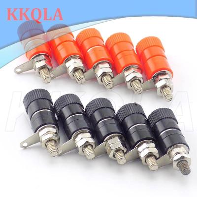 QKKQLA 50pcs 4mm Banana Plugs Connector Jack Plug Socket Nickel Plated Binding Post Nut Red Black DIY Banana Adapter Plug