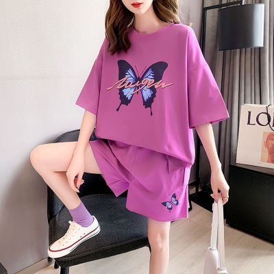 [Spot] Summer new Hong Kong style retro set female New loose-fitting short sleeves small western style two-piece suit 2023