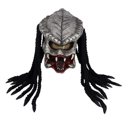 Predator Motorcycle Helmet Latex Full Face Headwear Halloween Cosplay CostumeHalloween Cosplay Costume PropPredator Motorcycle HelmetLatex, Full Face Headwear