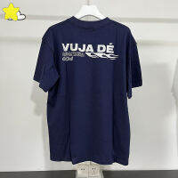 Streetwear แขนย้อนกลับขนาดใหญ่ Tee ผู้ชายผู้หญิงลำลองถ่านสีเทา Royal Blue VUJADE เสื้อยืดผ้าฝ้ายแฟชั่นด้านบนภายใน Tag