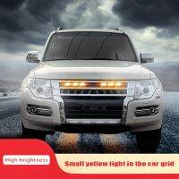 กระจังหน้า12V สีขาว/เหลือง6000K สำหรับ Mitsubishi Pajero V97 V93 V87 V73 W/trd Pro Grill ด้านหน้าตะแกรงไฟ DRL เท่านั้น