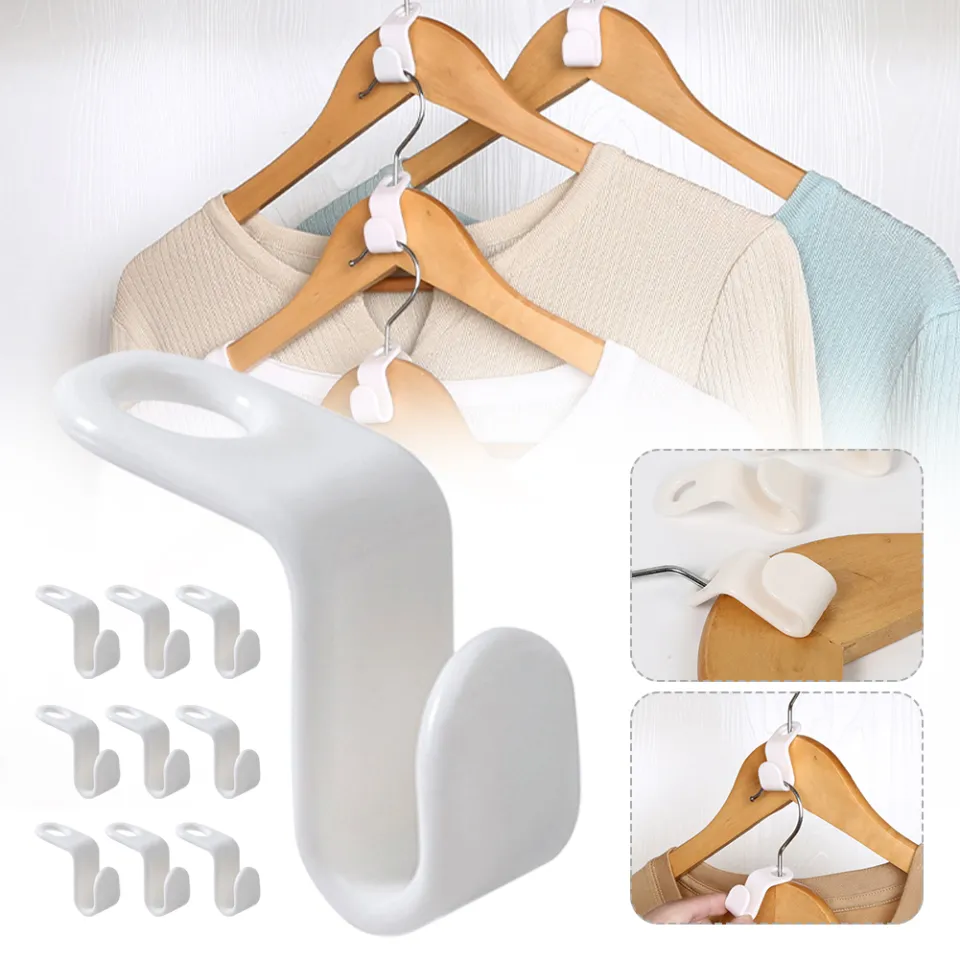 10pcs Clothes Hanger Connector Hooks Cascading Hangers Space