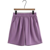 【มีไซส์ใหญ่】Plus Size Womens XL-4XL Elastic Waist Knee Length Shorts Solid Color Summer Shorts