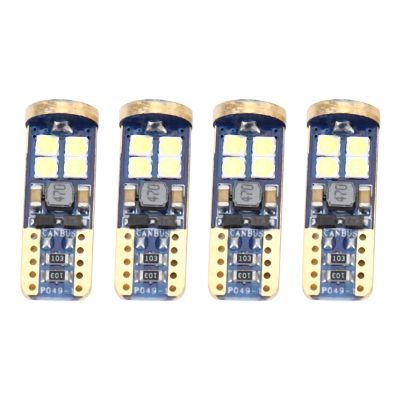 T10 168 Led Car Bulb 4Pcs 194 W5W 12-Smd 3030 Chipset Led Bulbs Canbus For Car Interior Dome Map Door Courtesy License Plate Lights White Cb T10-12Smd-3030