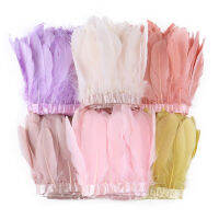 1 YARD Goose Feathers Trim ชุดแต่งงานสีขาวเสื้อผ้าอุปกรณ์เสริม Party 10-15 ซม.Decor feather Plume ขายส่ง-ea8