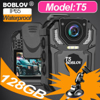 BOBLOV T5 กล้องหน้าอก  กล้องหน้าอก Body Mini Action Camera Night Version Motion Detect  HD 1296P 128GB 140° 3600Mah 15H  DVR Video Recorder กล้องถ่ายวิดีโอสำหรับถ่ายวิดีโอเครื่องบันทึกเสียง Motorcycle Dash Cam for Vlogging